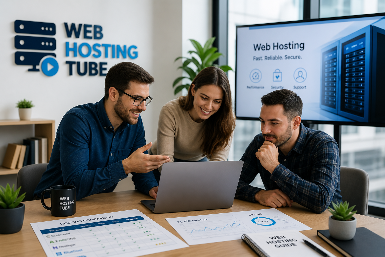 Web hosting experts reviewing hosting services