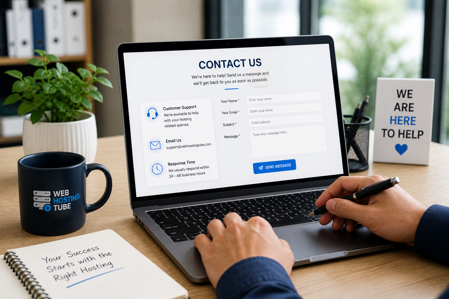 Customer support and contact form communication