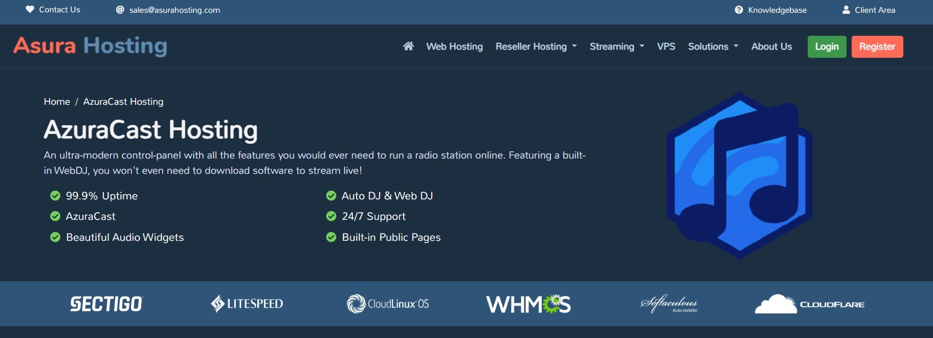 Asura Hosting homepage screenshot