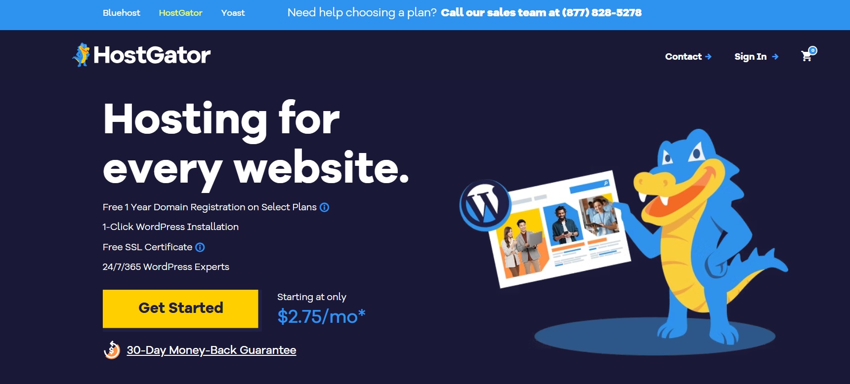 HostGator homepage screenshot