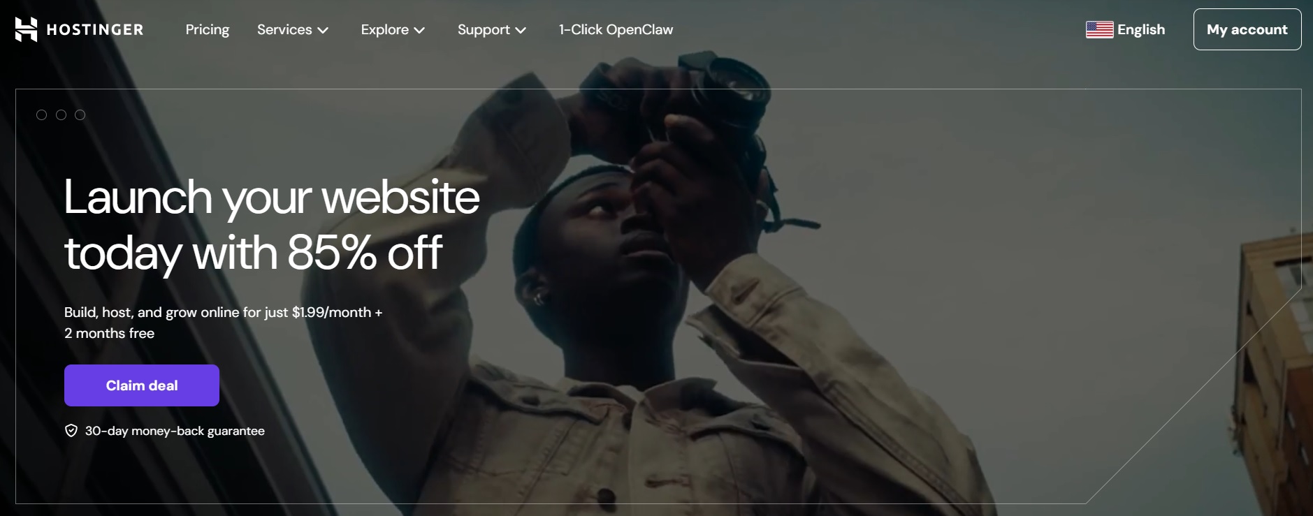 Hostinger homepage screenshot