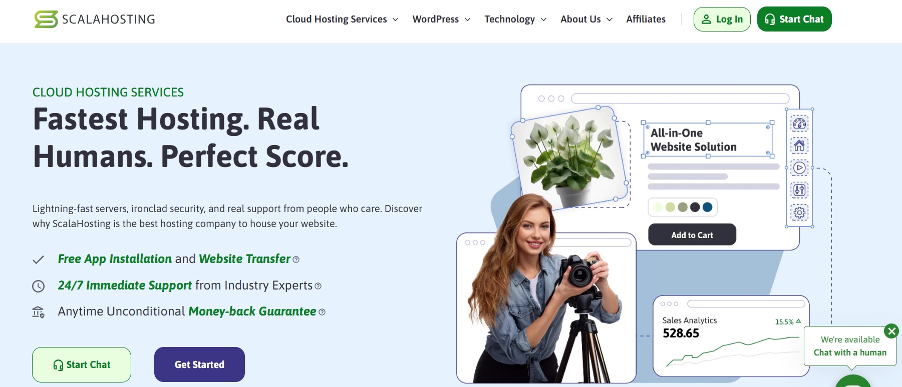 ScalaHosting homepage screenshot