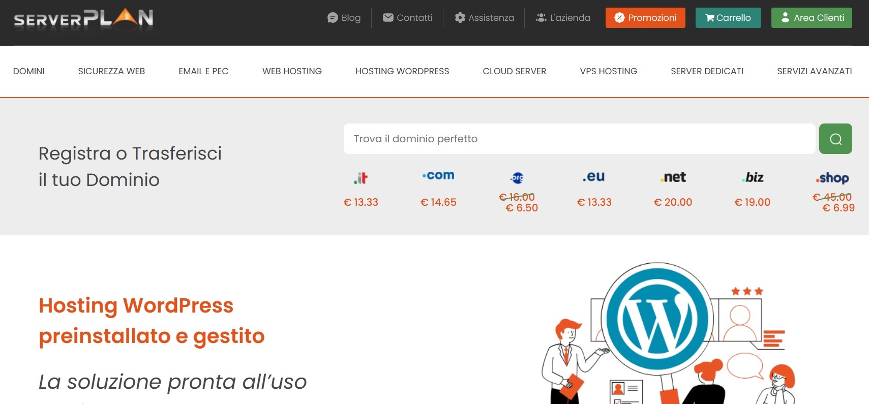 Serverplan homepage screenshot