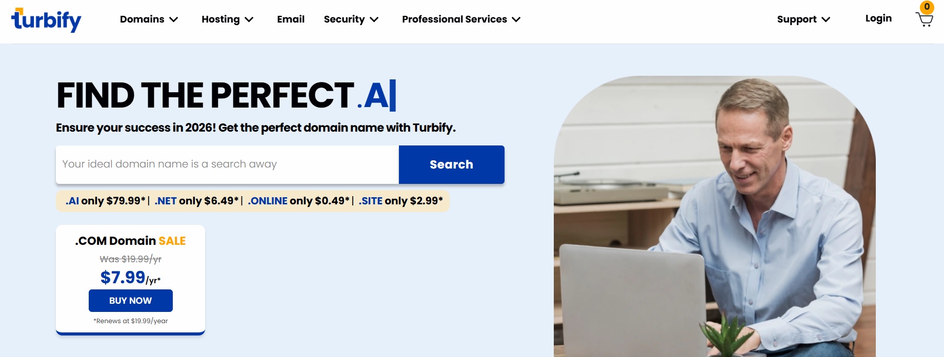 Turbify homepage screenshot